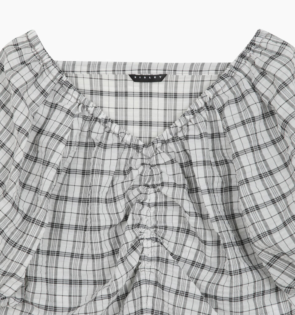 White check blouse with rouching - null - White | Sisley K image number 3